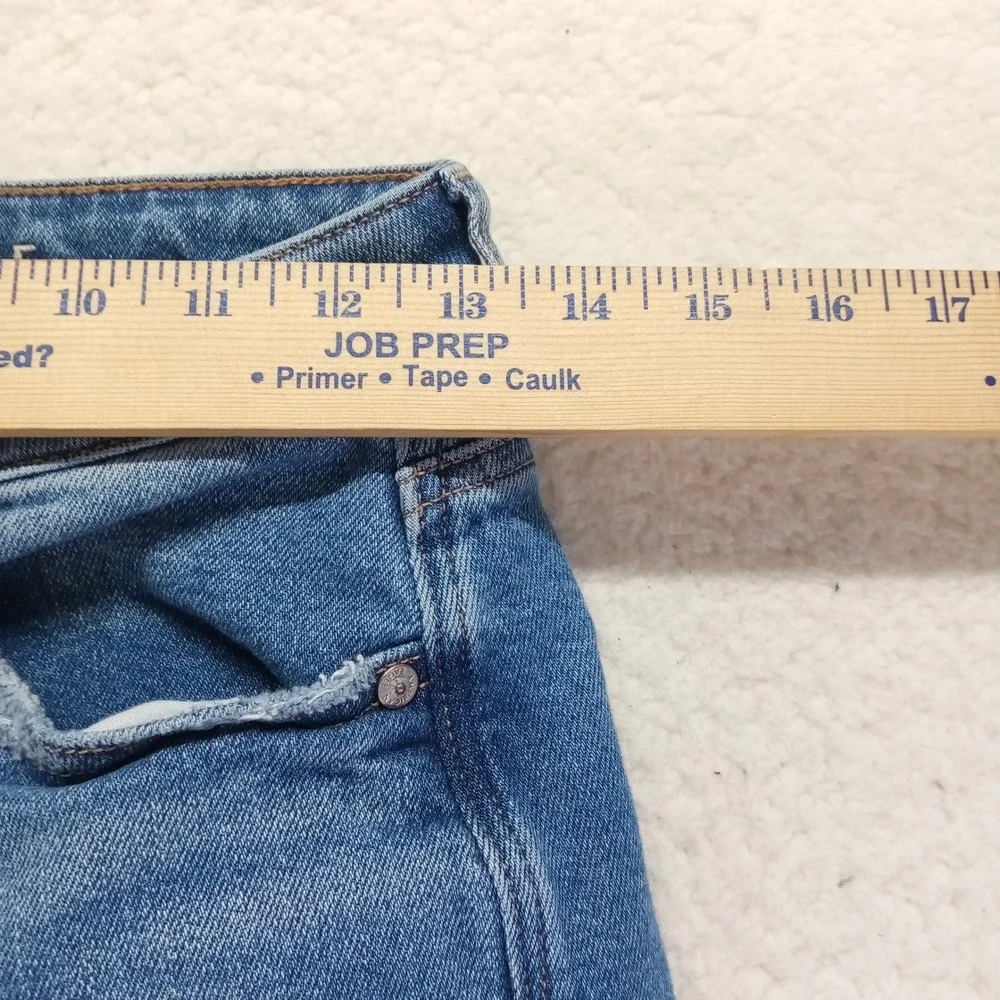 American Eagle Women Distressed Skinny Jeans Blue Medium Wash Raw Hem Size 2 Reg